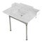 Kingston Brass 36 Carrara Marble Console Sink with Stainless Steel Legs, Marble WhitePolished Nickel LMS3622M8SQ6ST - alternate 1